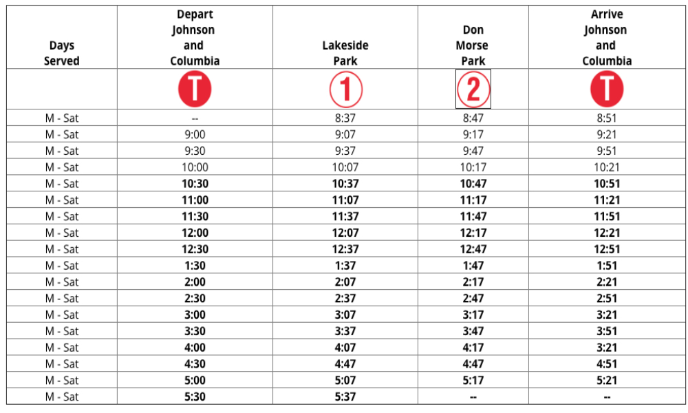 RSTechED 2014 12 Theme-Park Bus schedule