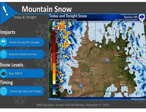 Snow Expected Today into Tuesday at Higher Elevations